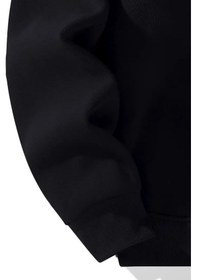 Resim Unisex Oversize Fermuarlı Kapüşonlu Eşofman Altı Joger - Nyc Baskılı Eşofman Takımı Siyah 