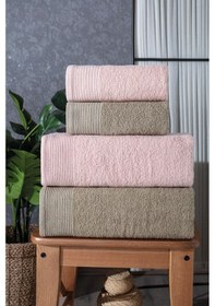 Resim Gala 4'lü Banyo Havlusu Havlu Takımı Havlu Havlu Seti I Hamam Set I Çeyiz Havlusu Kahverengi 