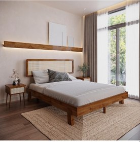 Resim Hazeran Lilyum Model Ceviz Renk Ahşap Karyola-2 120 x 200 