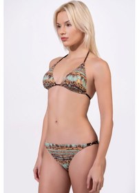 Resim Endeep Kadın Aksesuarlı Üçgen Lurex Kumaş Bikini Takımı Mavi 