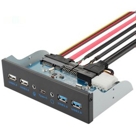 Resim 5.25" Çok Portlu Hub Usb 2.0 Tip C/ Hd Ses/ Mikrofon Ön Panel 