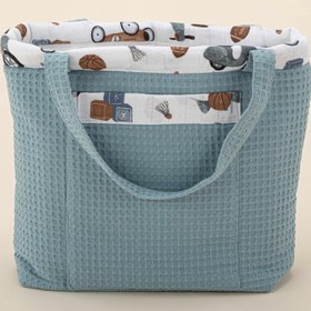 Resim Bebek Bakım Çantası - Petrol Mavisi Petek - Araçlar 