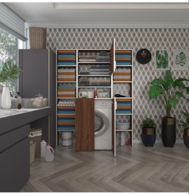 Resim Kenzlife Çamaşır Makinesi Dolabı Kasparovmaksduble Cvz 180 126 55-20 Banyo Kapaklı Arkalıksız Çok Renkli 