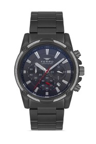 Resim FERRO FM31300A-V Quartz Çelik Siyah 44 mm Erkek Kol Saati 