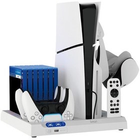 Resim Cbtx Ps5 / Ps5 Slim Console Soğutma Base Set Seti Disk Depolama Rafı İçin Ipega Pg-p5s028 Usb Bağlantı Noktası Ve Işık 