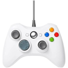 Resim Beyaz-xbox 360 Microsoft Usb Kablolu Denetleyici Pc Cep Telefonu Joypad Gamepad Konsolu Xbox360 Oyun Joystick Için Kablolu 