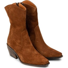 Resim Deery Kadın Hakiki Süet Taba Renk Western Bot - Z1564ztbac01 Taba 