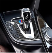 Resim Bmw F30 2013-2017 / F34 2013-2017 İçin Üç Renkli Karbon Fiber Araba Vites Paneli Dekoratif Etiket, Sol Sürüş İçin Uygun 