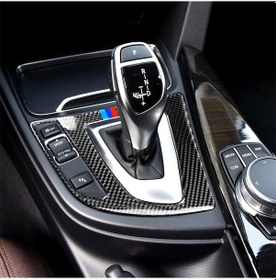 Resim Bmw F30 2013-2017 / F34 2013-2017 İçin Üç Renkli Karbon Fiber Araba Vites Paneli Dekoratif Etiket, Sol Sürüş İçin Uygun 