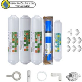 Resim Pemax Water Solutions Purefer Kapalı Kasa Su Arıtma Cihazlarına Sertifikalı 5'li Vontron Helixfil Yüksek TDS Mebran 5'li 