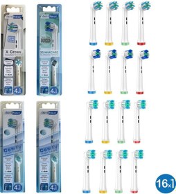 Resim 16 Adet Comfy + X Cross + 3d Maxcare Oral-b Uyumlu Yedek Diş Fırçası Başlıkları 
