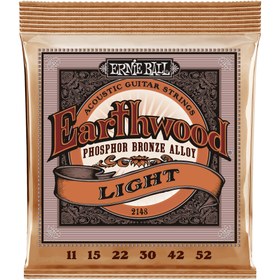 Resim Ernie Ball 2148 Earthwood Phosphor Bronze Super Slinky Akustik Gitar Teli (11-52) 