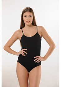 Resim Hmd 3001 Pamuk İnce Askılı Çıtçıtlı Body - Siyah Siyah 