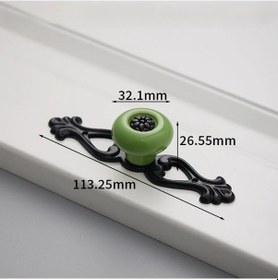 Resim Willowhaven Yeşil 6 Adet Dayanıklı Dolap Kolu - Çizilmeye Ve Aşınmaya Dayanıklı - Modern Klasik Çekmece Tokmağı Yeşil 