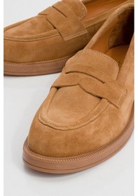 Resim Luvi Shoes Pline Toprak Süet Hakiki Deri Kadın Loafer Ayakkabı Toprak 