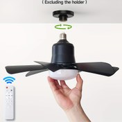 Resim Ultra-Sessiz Fanlı, 6 Kanatlı, Üç Renkte Ayarlanabilir, Geleneksel E27 Ampul Tabanı ile Uyumlu Mutfaklar, Yemek Odaları, Çamaşırhaneler, Küçük Yatak Odaları, Garajlar ve 5-10 Metrekareye Kadar Depolar için Tek Paket Siyah E27/E26 Soketi Tavan Vantilatörü Işıklı 