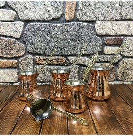 Resim Sultan Bakır Cezve Takımı - Kalın Bakır 
