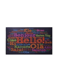 Resim Farklı Dillerde Merhaba Yazılı Kauçuk Kapı Önü Paspası 