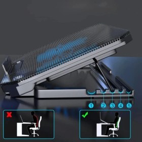 Resim Epilons Ayarlanabilir Yükseklik Kademeli Laptop Soğutucu Fan 