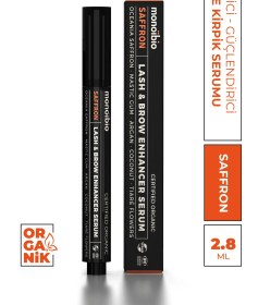 Resim Monoibio Saffron Güçlendirici Organik Kaş Ve Kirpik Serumu - Kaş Dolgunlaştırıcı Kirpik Uzatıcı Bakım Yağı Şeffaf 