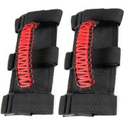 Resim Xiyyadms Jeep Wrangler İçin Dayanıklı Paracord Tutma Kolları - 3 Kayışlı, Güvenli Ve Kolay Montaj, Siyah & Kırmızı 
