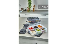 Resim Storemax 7 Bölmeli Sızdırmaz Saklama Kabı Kahvaltılık ve Buzluk Saklama Kabı Vakumlu Kapaklı Set 