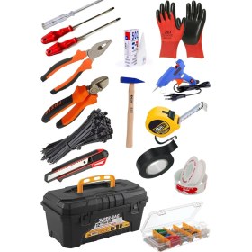 Resim Super-Bag 24 Çeşit 400 Parça İçi Dolu Alet Takım Çantası El Aleti Seti Pense + Yan Keski + Dübel Tornavida Set 