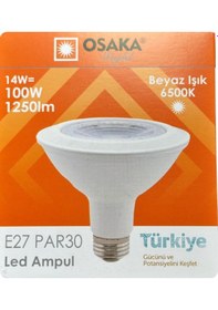 Resim 5 Adet Osaka 14w 100w Beyaz Işık 6500k E27 Duylu Kalın Duy Led Par30 Ampul 