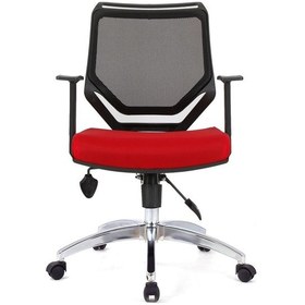 Resim Moreno Kırmızı Fileli Krom Çalışma Koltuğu Ofis Koltuğu Kırmızı 