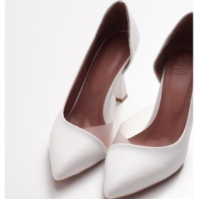 Resim Luvishoes 653 Beyaz Cilt Topuklu Kadın Ayakkabı Beyaz 