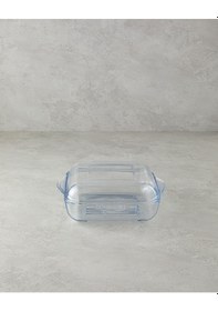 Resim English Home Bake&serve Cam Kapaklı Kare Izgaralı Fırın Kabı 24 X 21,2 Cm Şeffaf Şeffaf 