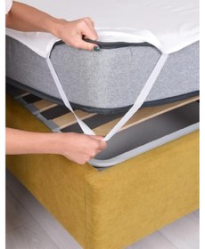 Resim Evony Sıvı Geçirmez Pamuk Alez 200x200 Cm Çift Kişilik Beyaz 