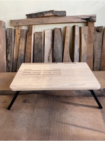 Resim Enna Woden Laptop Sehpası /notebook Bilgisayar Çalışma Masası/laptop Stand/telefon Tablet Bölmeli/rahle 