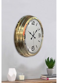 Resim Zentime Gold Lüks 40 Cm Metal Modern Duvar Saati Açık 