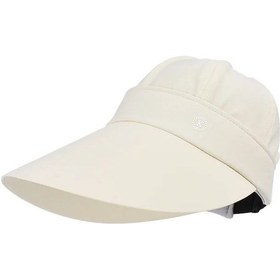 Resim Kadınlar İçin Uzun Ağız Güneşlikler Çıkarılabilir Boş Üst Beyzbol Kapaklar Açık Bisiklet Yürüyüş Uv Koruma Güneşlik Seyahat Plaj Şapkaları Bej 