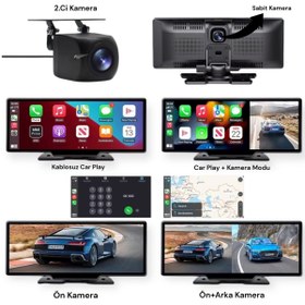 Resim Bubitechh CarPlay & Android Auto Destekli Çift Kameralı Araç İçi Monitör 