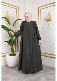 Resim Nevayla Moda Ön Ve Arka Robalı Ferace - Haki / F0142 Haki 