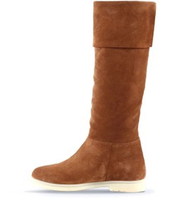 Resim Bueno Shoes Taba Açık Süet Kadın Düz Çizme 01wt3307 
