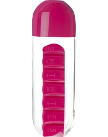 Resim Moveevo 600ml Taşınabilir Su Şişesi Hap Düzenleyici İlaç Hatırlatıcısı Vitaminler Balık Yağı Bölmeleri Için Taşınabilir 