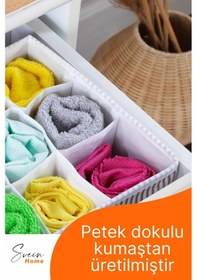 Resim 12 Bölmeli Çekmece İçi Düzenleyici Çok Amaçlı Pratik Takı Çorap Kravat Eşarp Gardrop Organizer Kutu Beyaz 