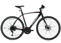 Resim Bisan Trx 8600 Deore Erkek Şehir Bisikleti 50cm Hd 28 Jant 30 Vites Parlak Siyah Kırmızı 