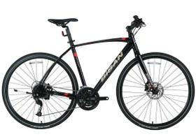 Resim Bisan Trx 8600 Deore Erkek Şehir Bisikleti 50cm Hd 28 Jant 30 Vites Parlak Siyah Kırmızı 