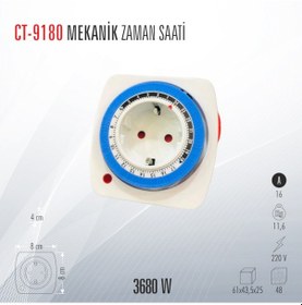 Resim Cata Ct-9180 Mekanik Zaman Saatli Priz 