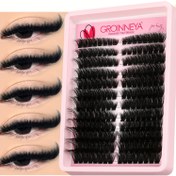 Resim GROINNEYA 240 adet Küme Kirpikler DIY Kirpik Uzatma C Curl Uzun Bireysel Kirpikler Karışık Tepsili Sahte Mink Kirpik Küpleri Uzantıları 
