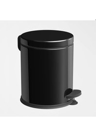 Resim Paslanmaz Metal Pedallı Çöp Kovası 12 Lt Siyah 412401 Siyah 