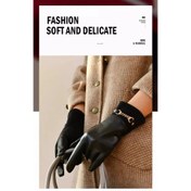 Resim Kadınların Zarif Eldivenleri - Kalınlaştırılmış Sıcak Rüzgar Geçirmez ve Soğuk Dayanıklı Dokunmatik Eldivenler, Polar Astarlı, Elde Yıkanabilir, Suni Deri ve Tam Parmak Tasarımı, Günlük Kullanım, Dış Mekan Aktiviteleri ve Kış Eldivenleri için, Soğuk Hava Kıyafeti, Sophisticated Stil, Dayanıklı Yapı, Kadınlar için Kış Eldivenleri 