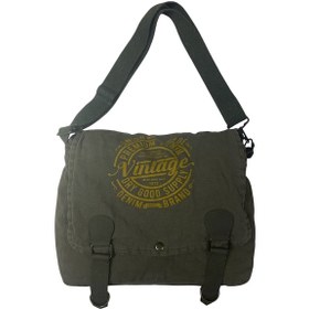 Resim Old Cotton Cargo Vintage Salaş Kaliteli Unisex Günlük Gezi Kamp Okul Postacı Omuz Çantası San Diego 32 Cm X 25 Cm Haki - Haki 