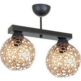 Resim Selçuklu Top Motif Yıldız Ferforje Model Retro Plafonyer Avize Ü 