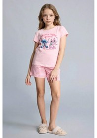 Resim Defacto Dısney Lılo & Stıtch Regular Fıt 2li Pijama Takımı Kız Çocuk H2768a826sppn105 Pembe-pn105 