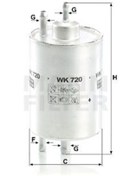 Resim MANN WK720 Yakit Filtresi W202 97-00 W203 02-07 Cl203 02-08 C209 02-09 W210 97-00 W220 98-05 24773001 (WK236455) 